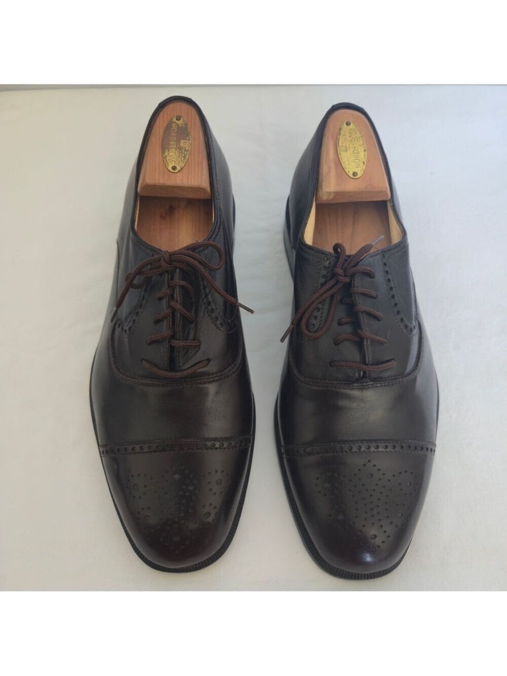 BALLY SWITZERLAND 'ORLANO' MENS LUXURY DRESS SHOE OXFORD LEATHER BROWN SZ 9 EEE